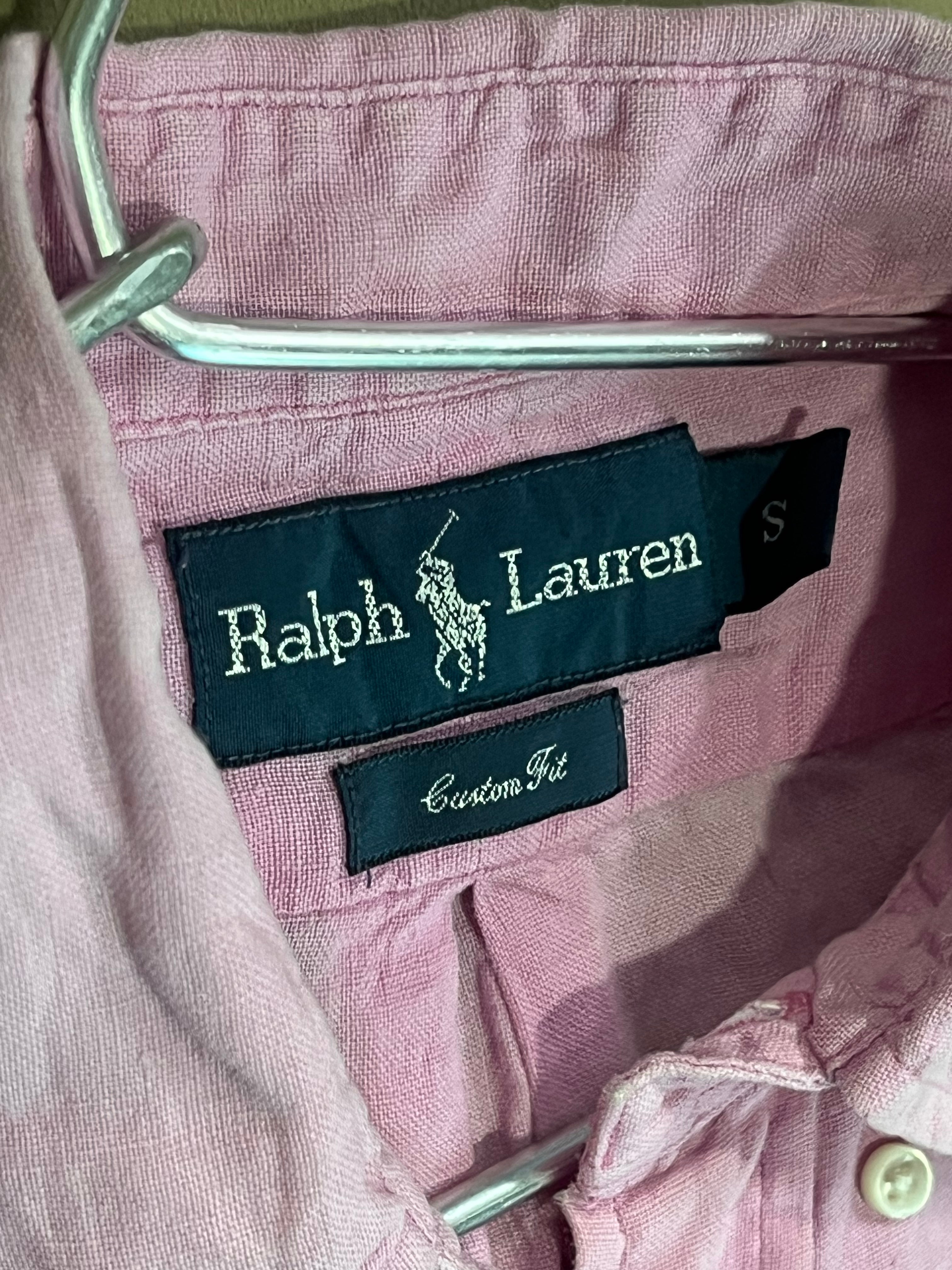 Pre-owned VINTAGE Ralph Lauren Custom Fit Linen Shirt Small