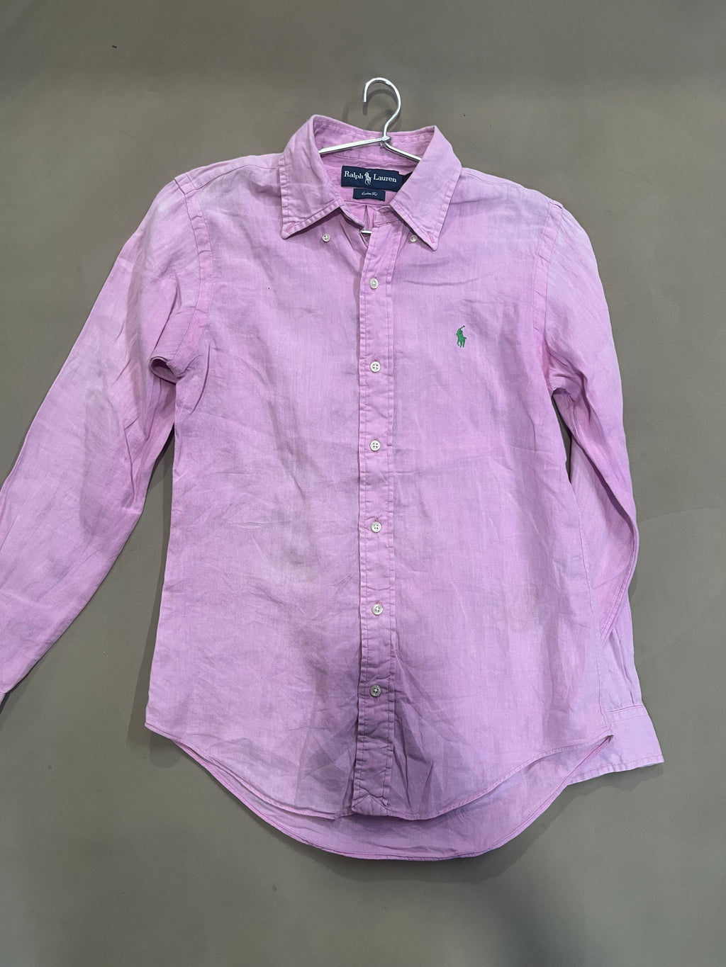 Pre-owned VINTAGE Ralph Lauren Custom Fit Linen Shirt Small