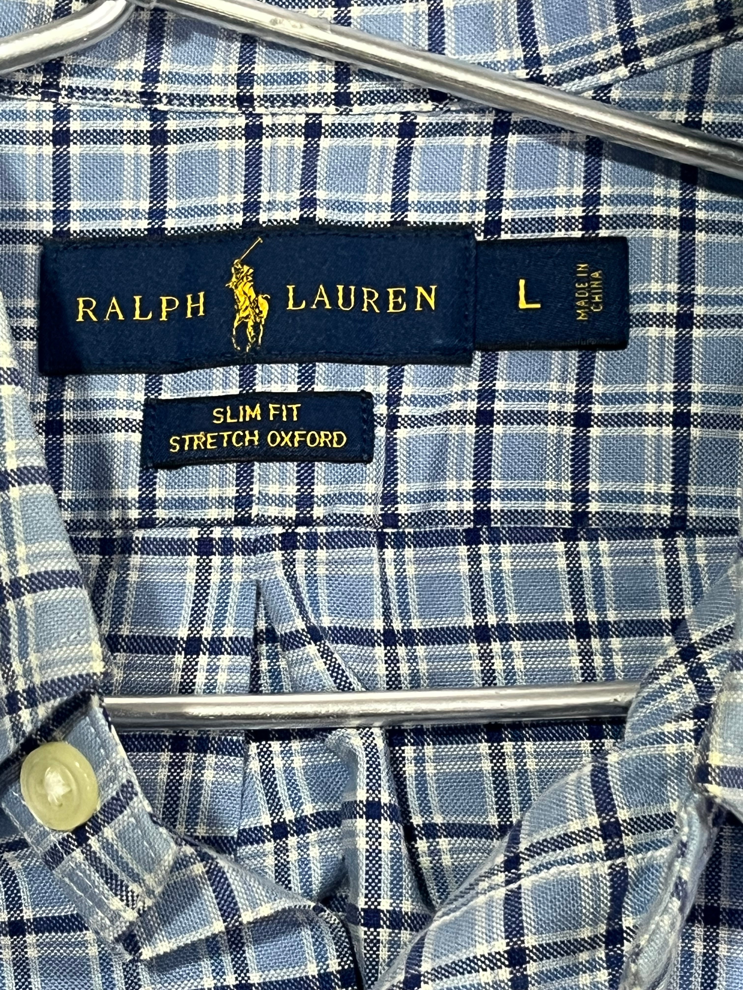 Pre-owned VINTAGE Ralph Lauren Slim Fit Stretch Oxford Shirt (Large loose fit)