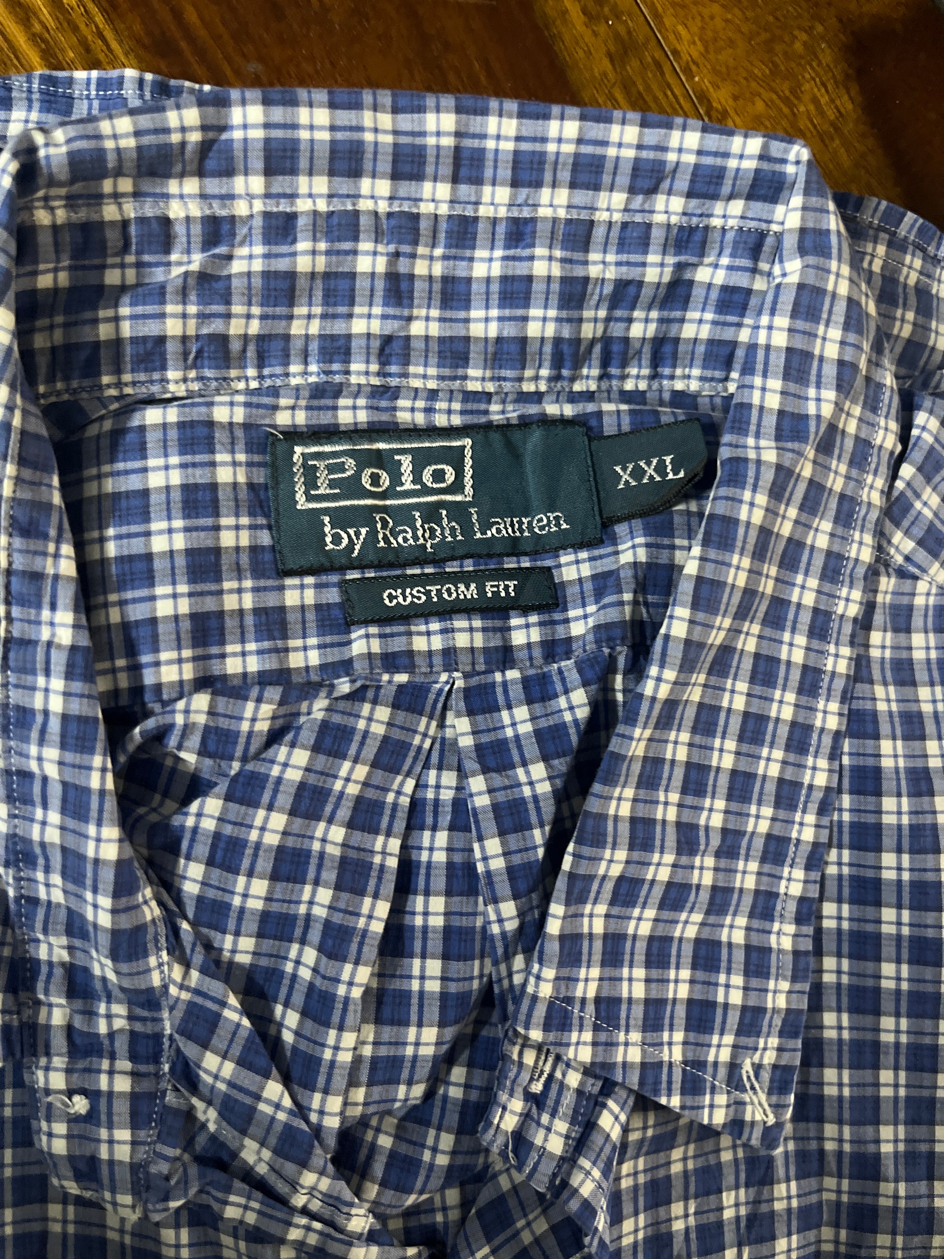 Pre-owned VINTAGE Polo Ralph Lauren Custom Fit Shirt Half Sleeves (xl)